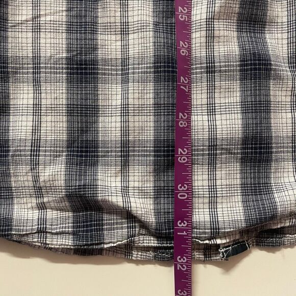 INC International Concepts Men’s Cream & Blue Plaid Button Down Shirt Sz L EUC - Picture 8 of 12